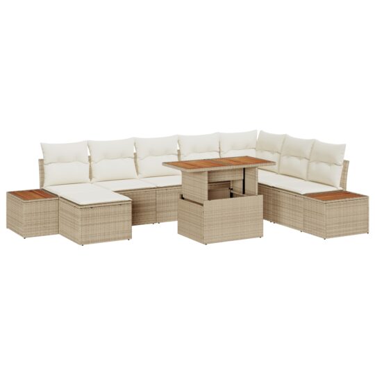 3358835 2 Set de canapele pentru grădină 9 pcs Bej Rattan poli 3358835 2