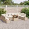 3358845 1 Set de canapele pentru grădină 11 pcs Bej Rattan poli 3358845 1