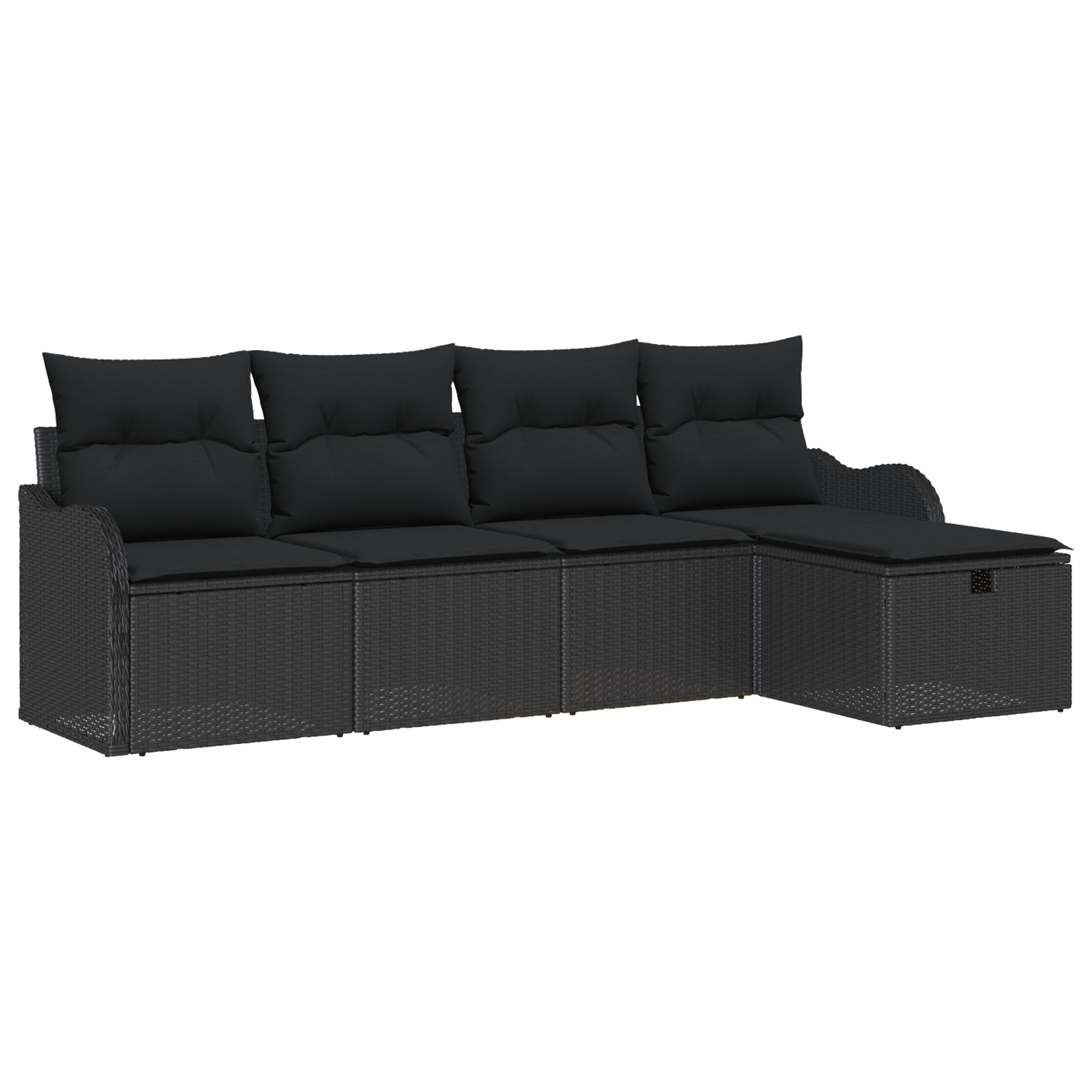 3358962 2 Set de canapele pentru grădină 5 pcs Negru 231 x 117 x 85 cm Set de canapele pentru grădină 5 pcs Negru 231 x 117 x 85 cm - imagine 2