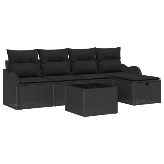 3358972 2 Set de canapele pentru grădină 6 pcs Negru 231 x 117 x 85 cm 3358972 2