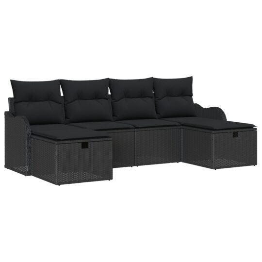 3359022 2 Set de canapele pentru grădină 6 pcs Negru 231 x 117 x 85 cm 3359022 2