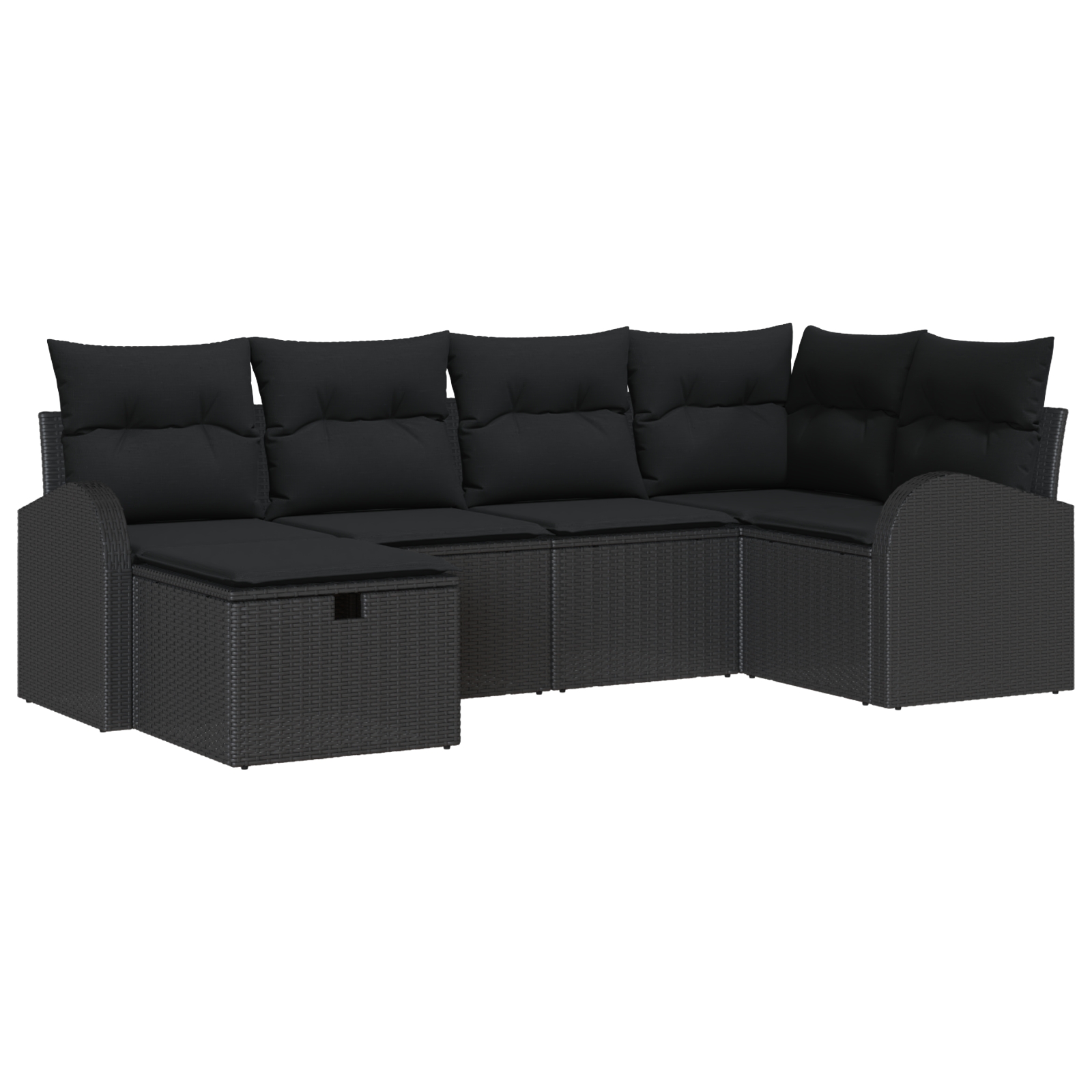 3359082 2 Set de canapele pentru grădină 6 pcs Negru 234 x 124 x 85 cm Set de canapele pentru grădină 6 pcs Negru 234 x 124 x 85 cm - imagine 2