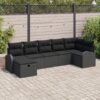 3359102 1 Set de canapele pentru grădină 7 pcs Negru 289 x 124 x 85 cm 3359102 1