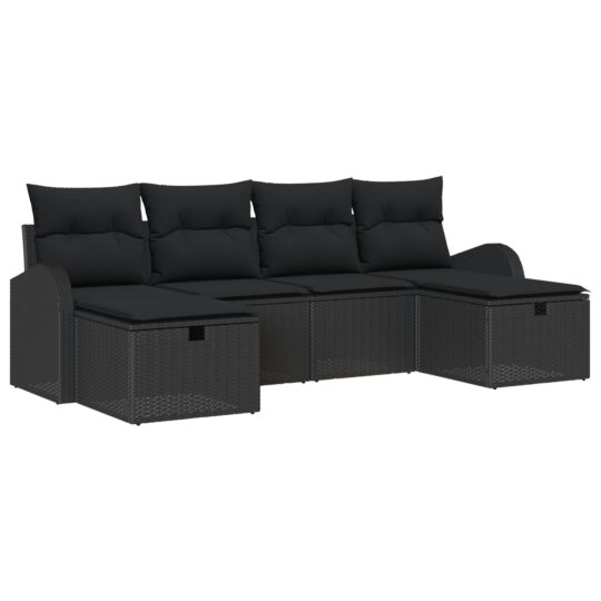 3359122 2 Set de canapele pentru grădină 6 pcs Negru 234 x 117 x 85 cm 3359122 2