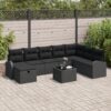 3359142 1 Set de canapele pentru grădină 9 pcs Negru 289 x 179 x 85 cm 3359142 1