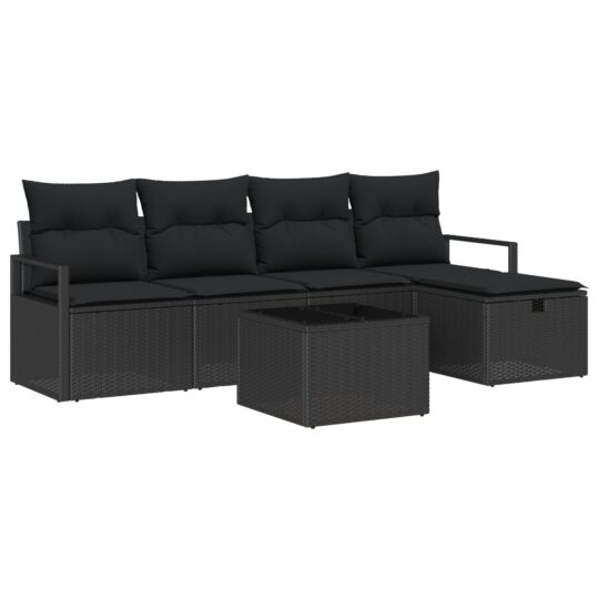 3359172 2 Set de canapele pentru grădină 6 pcs Negru 230 x 117 x 85 cm 3359172 2