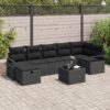3359212 1 Set de canapele pentru grădină 8 pcs Negru 287 x 122 x 85 cm 3359212 1