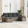 3359318 1 Set de canapele pentru grădină cu pernă 6 pcs Gri Rattan poli 3359318 1