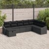 3359332 1 Set de canapele pentru grădină cu pernă 8 pcs Negru Rattan poli 3359332 1