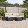 3359386 1 Set de canapele pentru grădină cu pernă 7 pcs Negru Rattan poli 3359386 1