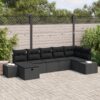 3359402 1 Set de canapele pentru grădină cu pernă 7 pcs Negru Rattan poli 3359402 1