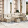 3359410 1 Set de canapele pentru grădină cu pernă 8 pcs Bej Rattan poli 3359410 1