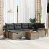 3359454 1 Set de canapele pentru grădină cu pernă 7 pcs Gri Rattan poli 3359454 1