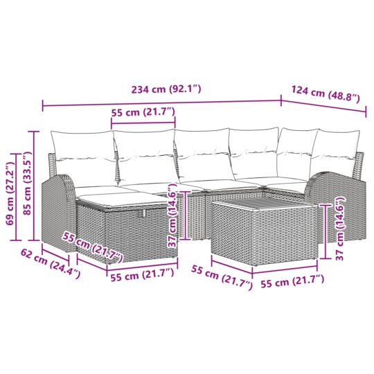 3359513 11 Set de canapele pentru grădină cu pernă 7 pcs Negru Rattan poli 3359513 11