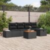 3359590 1 Set de canapele pentru grădină cu pernă 6 pcs Negru Rattan poli 3359590 1