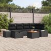3359597 1 Set de canapele pentru grădină cu pernă 7 pcs Negru Rattan poli 3359597 1
