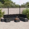 3359611 1 Set de canapele pentru grădină cu pernă 9 pcs Negru Rattan poli 3359611 1