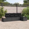3359620 1 Set de canapele pentru grădină cu pernă 5 pcs Negru Rattan poli 3359620 1