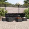 3359635 1 Set de canapele pentru grădină cu pernă 7 pcs Negru Rattan poli 3359635 1