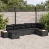 3359640 1 Set de canapele pentru grădină cu pernă 7 pcs Negru Rattan poli 3359640 1