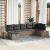 3359641 1 Set de canapele pentru grădină cu pernă 7 pcs Gri Rattan poli 3359641 1