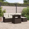 3359665 1 Set de canapele pentru grădină cu pernă 6 pcs Maro Rattan poli 3359665 1