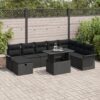 3359700 1 Set de canapele pentru grădină cu pernă 9 pcs Negru Rattan poli 3359700 1