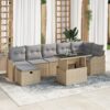 3359727 1 Set de canapele pentru grădină cu pernă 8 pcs Bej Rattan poli 3359727 1