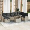 3359779 1 Set de canapele pentru grădină 9 pcs Gri deschis Rattan poli 3359779 1