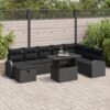 3359780 1 Set de canapele pentru grădină cu pernă 9 pcs Negru Rattan poli 3359780 1