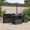 3359790 1 Set de canapele pentru grădină cu pernă 6 pcs Negru Rattan poli 3359790 1