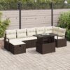 3359805 1 Set de canapele pentru grădină cu pernă 8 pcs Maro Rattan poli 3359805 1