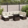 3359815 1 Set de canapele pentru grădină cu pernă 9 pcs Maro Rattan poli 3359815 1