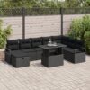3359820 1 Set de canapele pentru grădină cu pernă 9 pcs Negru Rattan poli 3359820 1