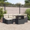 3359834 1 Set de canapele pentru grădină cu pernă 7 pcs Negru Rattan poli 3359834 1