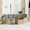 3359837 1 Set de canapele pentru grădină cu pernă 7 pcs Bej Rattan poli 3359837 1