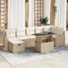 3359848 1 Set de canapele pentru grădină cu pernă 8 pcs Bej Rattan poli 3359848 1