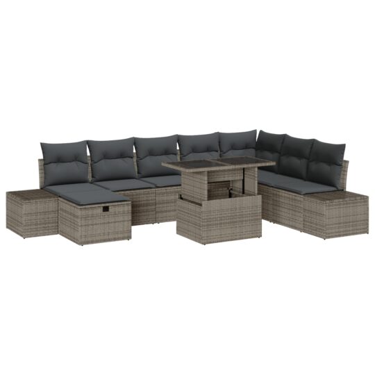 3359896 2 Set de canapele pentru grădină 11 pcs Gri Rattan poli 3359896 2