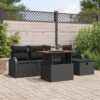 3359964 1 Set de canapele pentru grădină cu pernă 6 pcs Negru Rattan poli 3359964 1