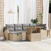 3359969 1 Set de canapele pentru grădină cu pernă 7 pcs Bej Rattan poli 3359969 1