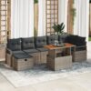 3360003 1 Set de canapele pentru grădină cu pernă 8 pcs Gri Rattan poli 3360003 1