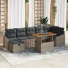 3360031 1 Set de canapele pentru grădină cu pernă 8 pcs Gri Rattan poli 3360031 1