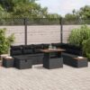 3360088 1 Set de canapele pentru grădină cu pernă 9 pcs Negru Rattan poli 3360088 1