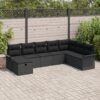 3360264 1 Set de canapele pentru grădină cu pernă 8 pcs Negru Rattan poli 3360264 1