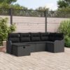 3360314 1 Set de canapele pentru grădină cu pernă 6 pcs Negru Rattan poli 3360314 1