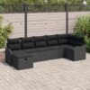 3360334 1 Set de canapele pentru grădină cu pernă 7 pcs Negru Rattan poli 3360334 1