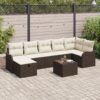 3360339 1 Set de canapele pentru grădină cu pernă 8 pcs Maro Rattan poli 3360339 1