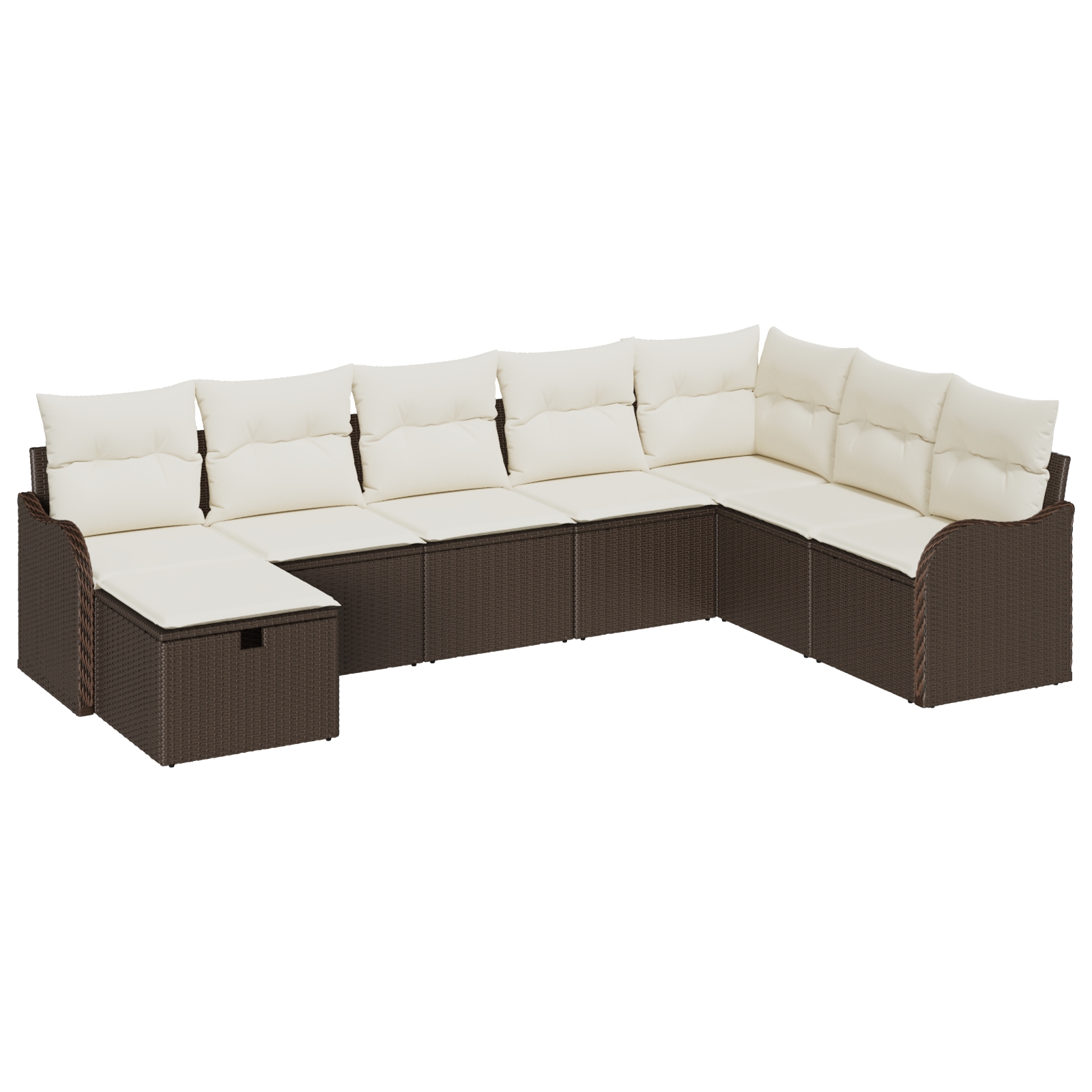 3360359 2 Set de canapele pentru grădină cu pernă 8 pcs Maro Rattan poli Set de canapele pentru grădină cu pernă 8 pcs Maro Rattan poli - imagine 2