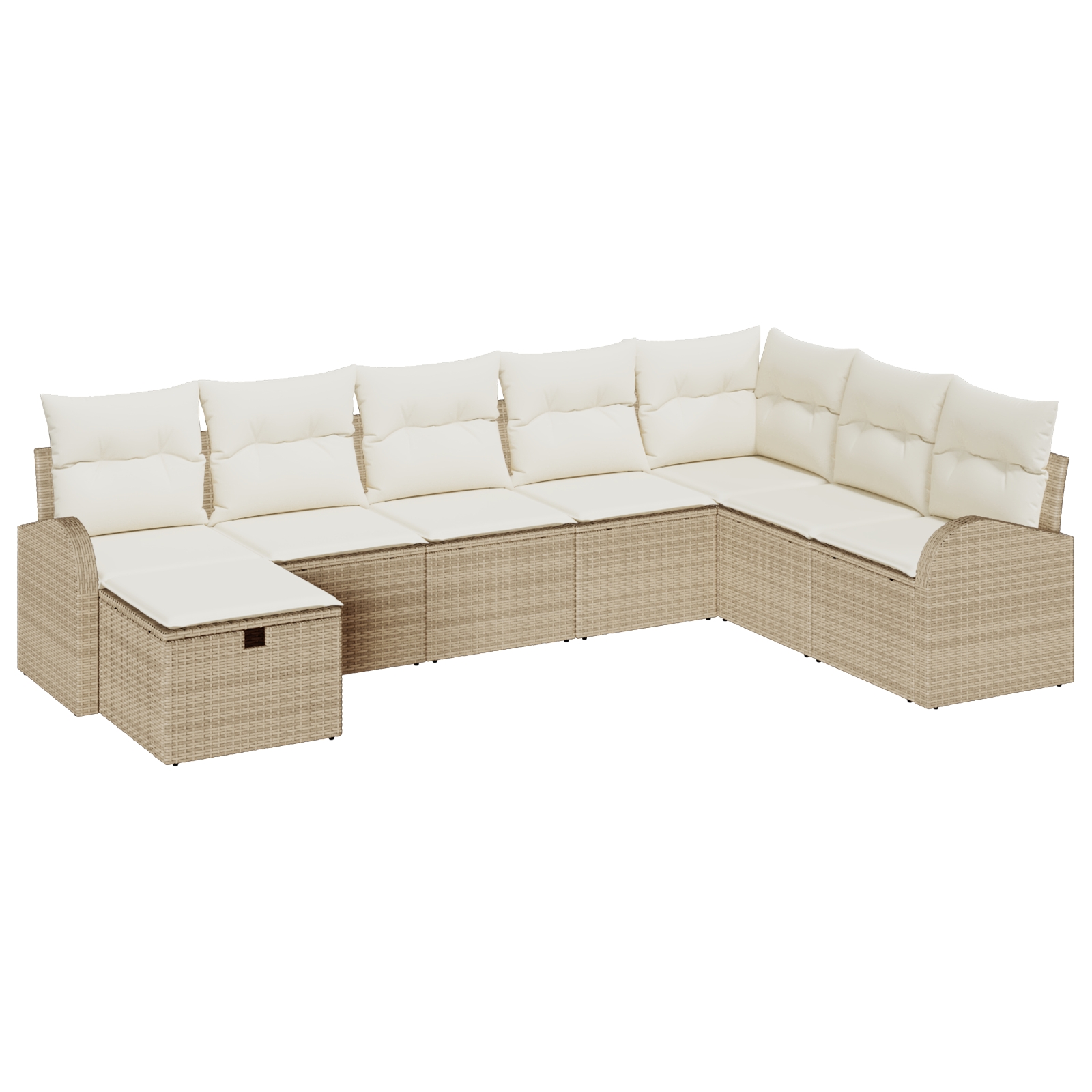 3360462 2 Set de canapele pentru grădină cu pernă 8 pcs Bej Rattan poli Set de canapele pentru grădină cu pernă 8 pcs Bej Rattan poli - imagine 2