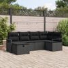 3360514 1 Set de canapele pentru grădină cu pernă 6 pcs Negru Rattan poli 3360514 1